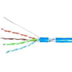 Cablu F/UTP Cat.5e, 4x2xAWG24/1, PVC, albastru, cutie de 305 metri