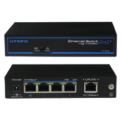 Switch 5 porturi 10/100Mbps PoE+ (4 PoE + 1 UPLINK) UTP3-SW04-TP60